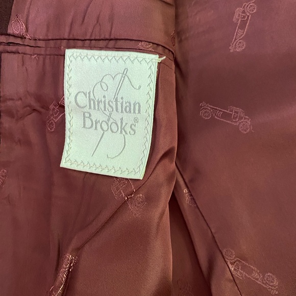 Christian Brooks Maroon 100% Cashmere 2-Button Blazer SZ 46 - Picture 4 of 11